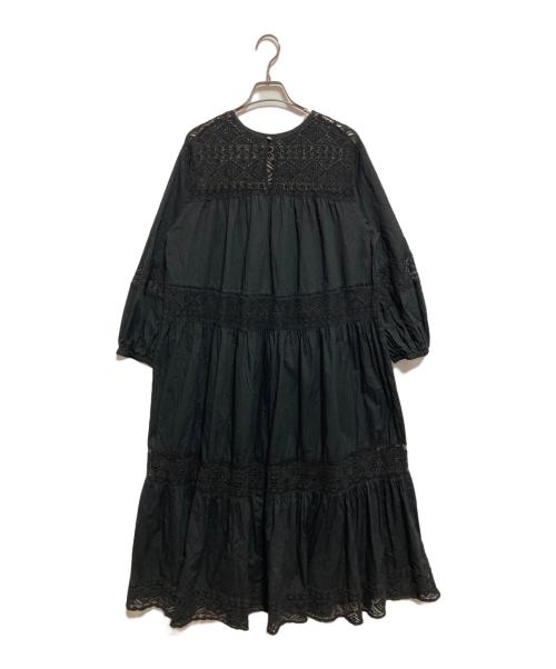 Spick and Span（スピック＆スパン）Spick and Span (スピックアンドスパン) HYUレースギャザーワンピース ブラック サイズ:なし(下記参照)の古着・服飾アイテム