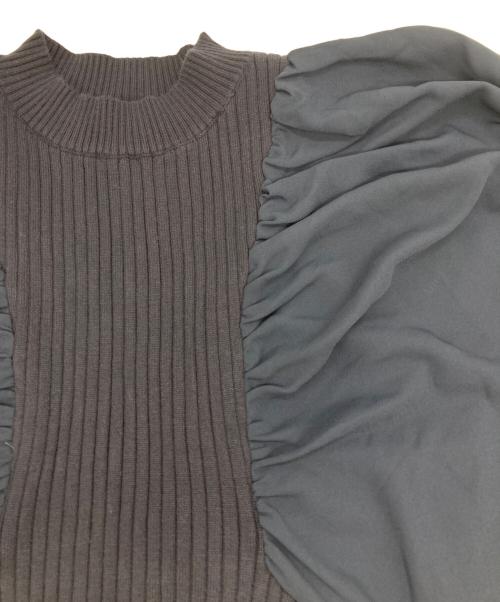 anuans（アニュアンス）anuans (アニュアンス) バルーンスリーブニットドッキングワンピース ネイビー サイズ:F 未使用品の古着・服飾アイテム