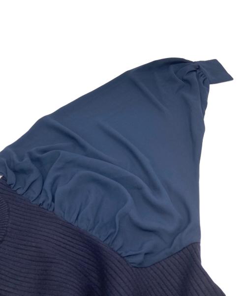 anuans（アニュアンス）anuans (アニュアンス) バルーンスリーブニットドッキングワンピース ネイビー サイズ:F 未使用品の古着・服飾アイテム