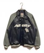 AVIREX×THE BLACK EYE PATCHアヴィレックス×ブラックアイパッチ）の古着「SIGNATURE VARSITY JACKET」｜ネイビー