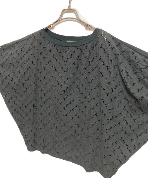 mizuiro-ind（ミズイロインド）mizuiro-ind (ミズイロインド) レース切替ドルマンカットソー ブラック サイズ:-の古着・服飾アイテム
