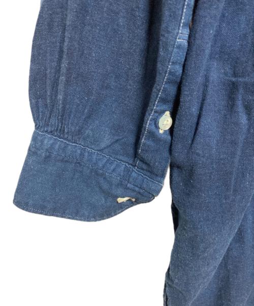 45R（フォーティファイブ・アール）45R (フォーティファイブ・アール) インディゴ染めスキッパーシャツワンピース インディゴの古着・服飾アイテム