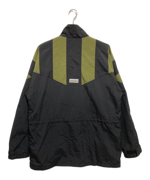 adidas（アディダス）adidas (アディダス) ナイロンジャケット ブラック×オリーブ サイズ:Mの古着・服飾アイテム