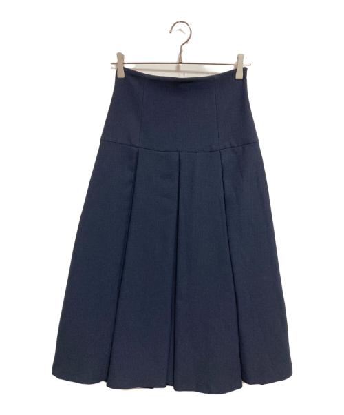 Noble（ノーブル）Noble (ノーブル) フロントパネルタックミディスカート ネイビー サイズ:36の古着・服飾アイテム