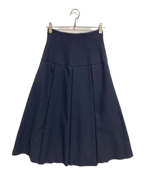 Noble（ノーブル）Noble (ノーブル) フロントパネルタックミディスカート ネイビー サイズ:36の古着・服飾アイテム