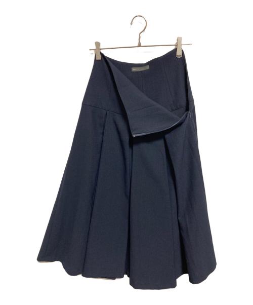 Noble（ノーブル）Noble (ノーブル) フロントパネルタックミディスカート ネイビー サイズ:36の古着・服飾アイテム