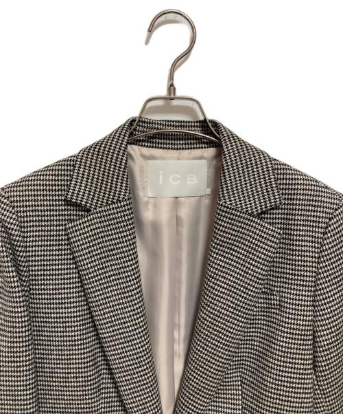 icB（アイシービー）icB (アイシービー) W/Ryチェック テーラードジャケット グレー サイズ:2の古着・服飾アイテム