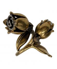 GUCCI（グッチ）の古着「フラワーモチーフリング」｜ゴールド