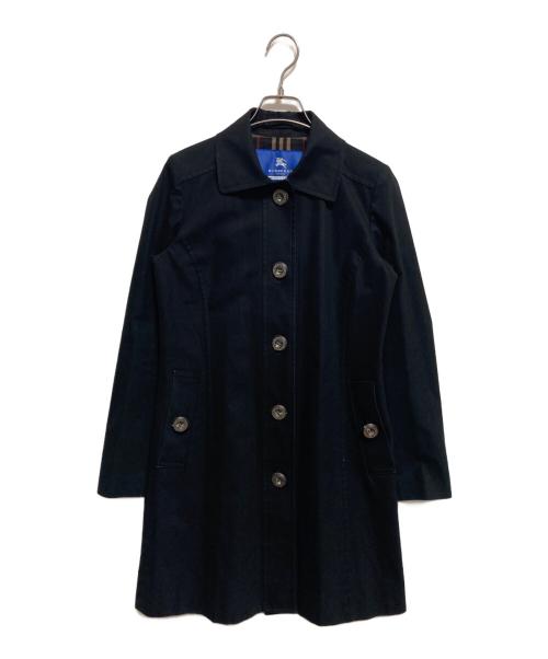 BURBERRY BLUE LABEL（バーバリーロンドンブルーレーベル）BURBERRY BLUE LABEL (バーバリーロンドンブルーレーベル) ステンカラーコート ブラック サイズ:38の古着・服飾アイテム