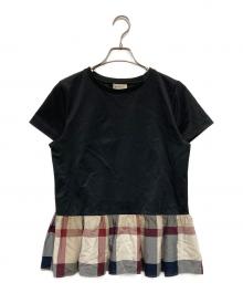 CB CRESTBRIDGE（シービークレストブリッジ）の古着「切替カットソー」｜ブラック×ベージュ