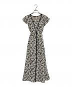 12 Twelve Agendaトゥエルブアジェンダ）の古着「モノトーン小花柄ロングワンピース」｜ホワイト×ブラック