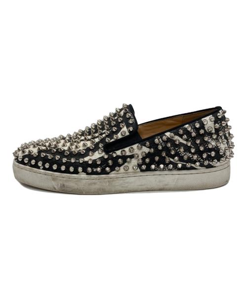 Christian Louboutin（クリスチャン・ルブタン）Christian Louboutin (クリスチャン・ルブタン) スタッズスリッポン ブラック サイズ:SIZE 42の古着・服飾アイテム