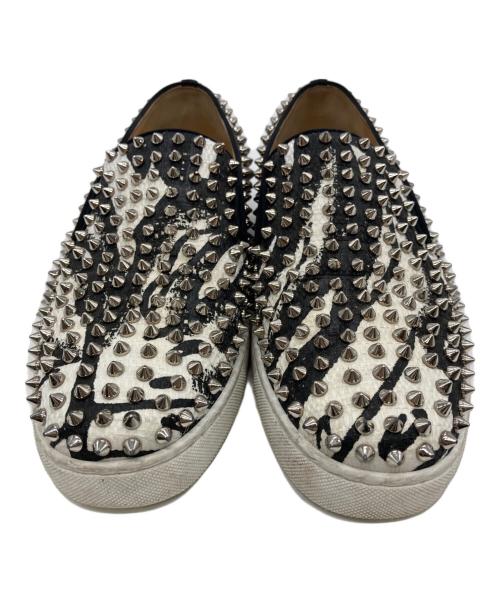 Christian Louboutin（クリスチャン・ルブタン）Christian Louboutin (クリスチャン・ルブタン) スタッズスリッポン ブラック サイズ:SIZE 42の古着・服飾アイテム