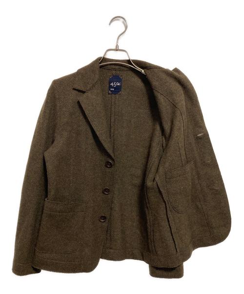 45R（フォーティファイブ・アール）45R (フォーティファイブ・アール) ジャージフラノの四角ジャケット ブラウン サイズ:なしの古着・服飾アイテム