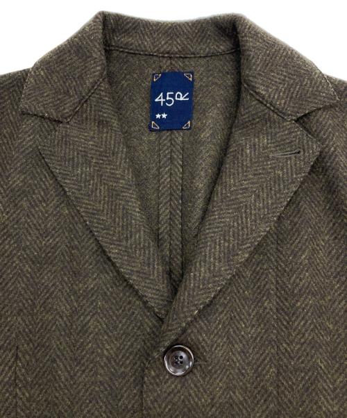 45R（フォーティファイブ・アール）45R (フォーティファイブ・アール) ジャージフラノの四角ジャケット ブラウン サイズ:なしの古着・服飾アイテム