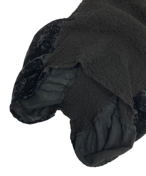 me ISSEY MIYAKE（ミーイッセイ ミヤケ）me ISSEY MIYAKE (ミーイッセイ ミヤケ) カリフラワーベロアベルベット切替カットソー ブラック サイズ:-の古着・服飾アイテム