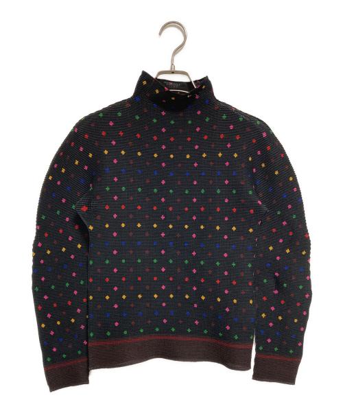 me ISSEY MIYAKE（ミーイッセイ ミヤケ）me ISSEY MIYAKE (ミーイッセイ ミヤケ) ハイネックプリーツブラウス ブラック サイズ:-の古着・服飾アイテム