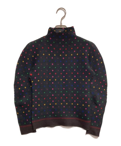 me ISSEY MIYAKE（ミーイッセイ ミヤケ）me ISSEY MIYAKE (ミーイッセイ ミヤケ) ハイネックプリーツブラウス ブラック サイズ:-の古着・服飾アイテム