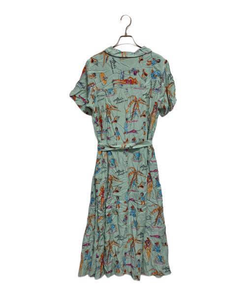 Aloha Blossom（アロハブロッサム）Aloha Blossom (アロハブロッサム) RYUKYU SOUVENIR DRESS ブルー サイズ:3の古着・服飾アイテム