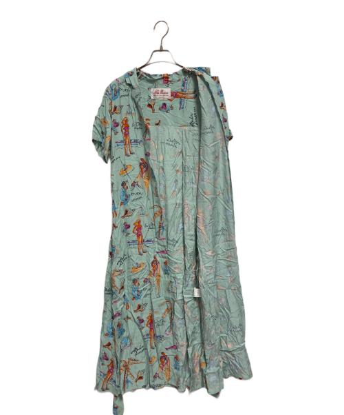 Aloha Blossom（アロハブロッサム）Aloha Blossom (アロハブロッサム) RYUKYU SOUVENIR DRESS ブルー サイズ:3の古着・服飾アイテム