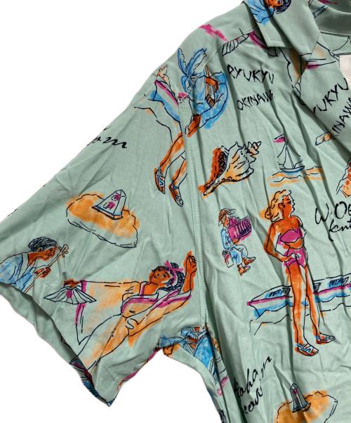 Aloha Blossom（アロハブロッサム）Aloha Blossom (アロハブロッサム) RYUKYU SOUVENIR DRESS ブルー サイズ:3の古着・服飾アイテム