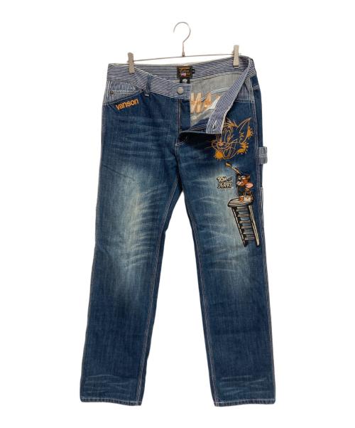 VANSON（バンソン）VANSON (バンソン) トムとジェリー (トムトジェリー) デニムペインターパンツ インディゴ サイズ:SIZE W34の古着・服飾アイテム