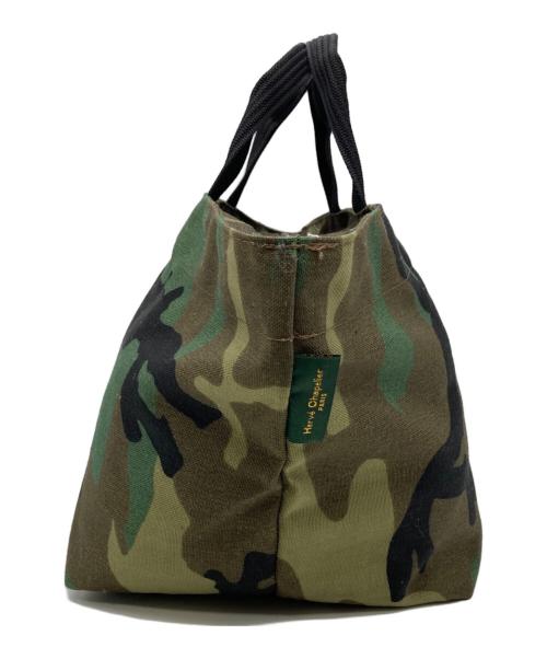 Herve Chapelier（エルベシャプリエ）Herve Chapelier (エルベシャプリエ) ナイロン舟型トートL 迷彩 オリーブの古着・服飾アイテム