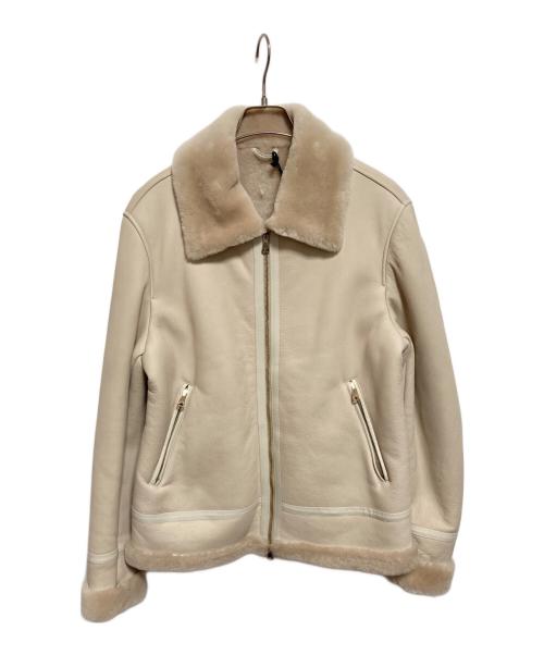 EMMETI（エンメティ）EMMETI (エンメティ) SOVEREIGN (ソブリン) ORWELL UA ムートンジャケット アイボリー サイズ:50の古着・服飾アイテム