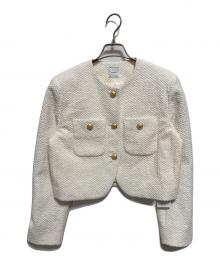 Spick and Span（スピックアンドスパン）の古着「ループヤーンツイードジャケット」｜ホワイト