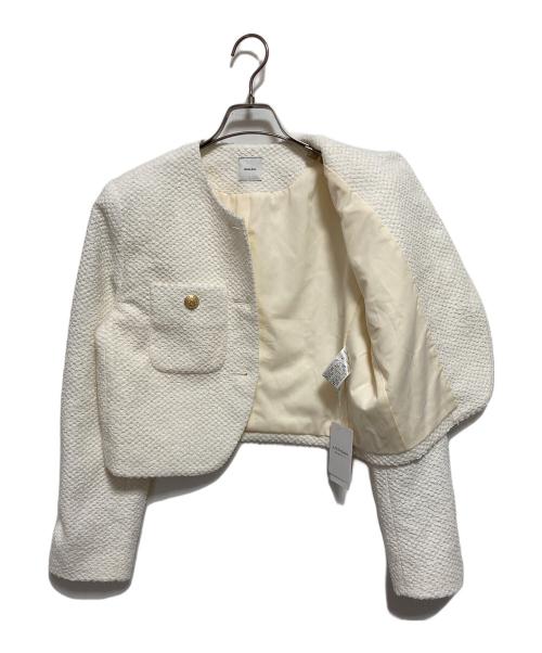 Spick and Span（スピックアンドスパン）Spick and Span (スピックアンドスパン) ループヤーンツイードジャケット ホワイト サイズ:SIZE 38の古着・服飾アイテム