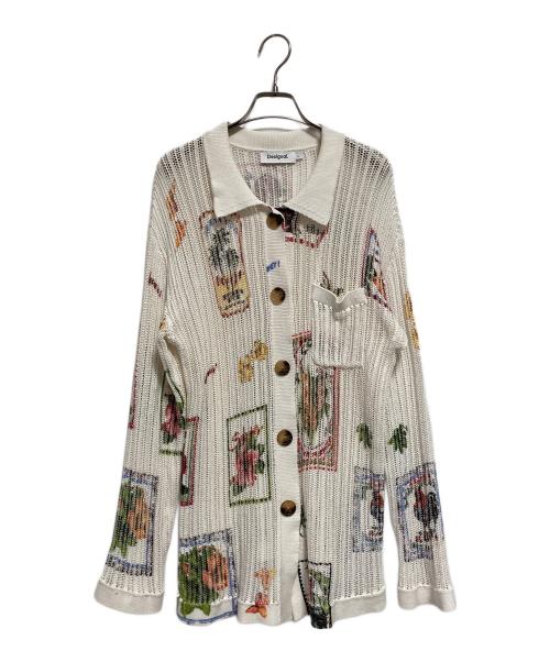 Desigual（デシグアル）Desigual (デシグアル) カーディガンスタンプ ホワイト サイズ:Lの古着・服飾アイテム