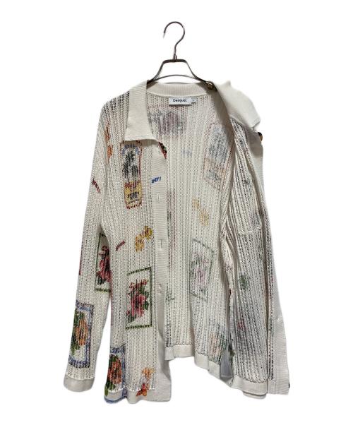 Desigual（デシグアル）Desigual (デシグアル) カーディガンスタンプ ホワイト サイズ:Lの古着・服飾アイテム