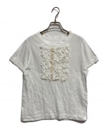 45R（フォーティファイブ・アール）の古着「ヒッコリーフリルｔシャツ」｜ホワイト
