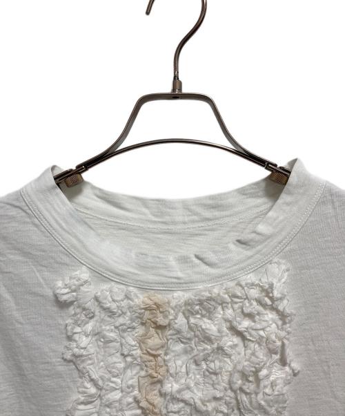 45R（フォーティファイブ・アール）45r (フォーティファイブ・アール) ヒッコリーフリルｔシャツ ホワイト サイズ:2の古着・服飾アイテム