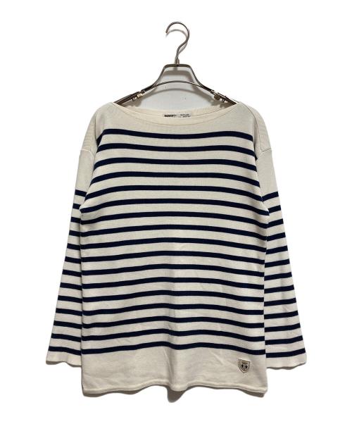 Fileuse d'Arvor（フィルーズダルボー）Fileuse d'Arvor (フィルーズダルボー) ボーダーニット アイボリー×ネイビー サイズ:Mの古着・服飾アイテム