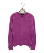 LAUREN RALPH LAURENローレンラルフローレン）の古着「ケーブルニット」｜ピンク