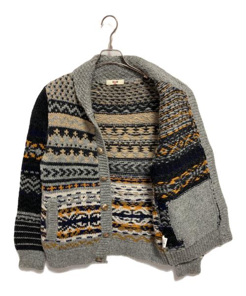 VAN（ヴァン）VAN (ヴァン) カウチンニットカーディガン グレー サイズ:Mの古着・服飾アイテム