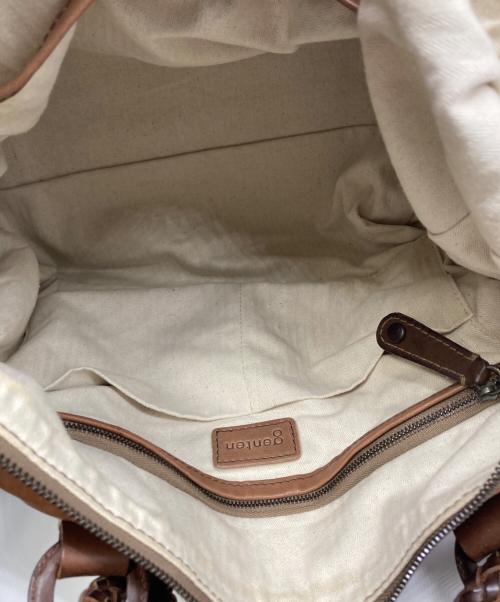 genten（ゲンテン）genten (ゲンテン) 2WAYレザーボストンバッグ ブラウンの古着・服飾アイテム