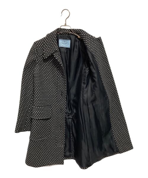 PRADA（プラダ）PRADA (プラダ) ツイードコート ブラック×ホワイト サイズ:40の古着・服飾アイテム
