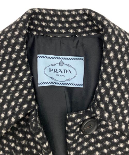PRADA（プラダ）PRADA (プラダ) ツイードコート ブラック×ホワイト サイズ:40の古着・服飾アイテム