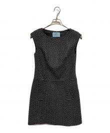 PRADA（プラダ）の古着「ツイードワンピース」｜ブラック×ホワイト