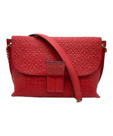 中古・古着通販】LOEWE (ロエベ) アベニュー ショルダーバッグ レッド 中古・古着通販】LOEWE (ロエベ) アベニュー ショルダーバッグ レッド