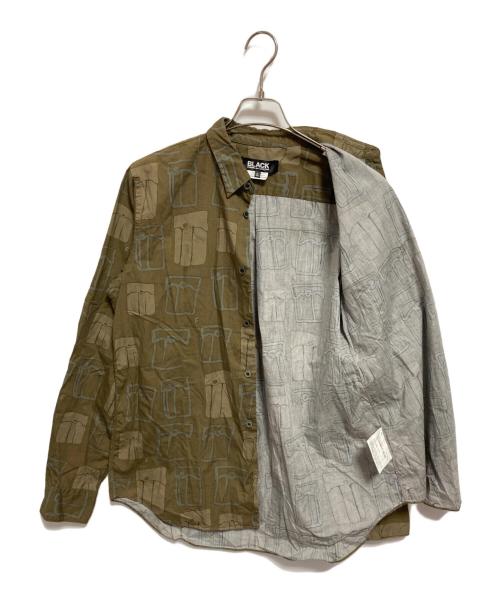 BLACK COMME des GARCONS（ブラックコムデギャルソン）BLACK COMME des GARCONS (ブラックコムデギャルソン) 総柄シャツ オリーブ サイズ:Lの古着・服飾アイテム