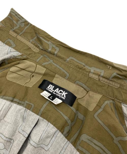 BLACK COMME des GARCONS（ブラックコムデギャルソン）BLACK COMME des GARCONS (ブラックコムデギャルソン) 総柄シャツ オリーブ サイズ:Lの古着・服飾アイテム