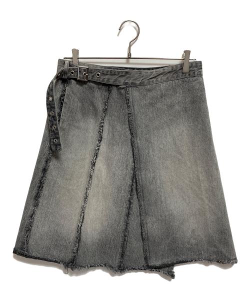 GRANCY（グランシー）GRANCY (グランシー) フリンジデザインデニムスカート グレー サイズ:Mの古着・服飾アイテム