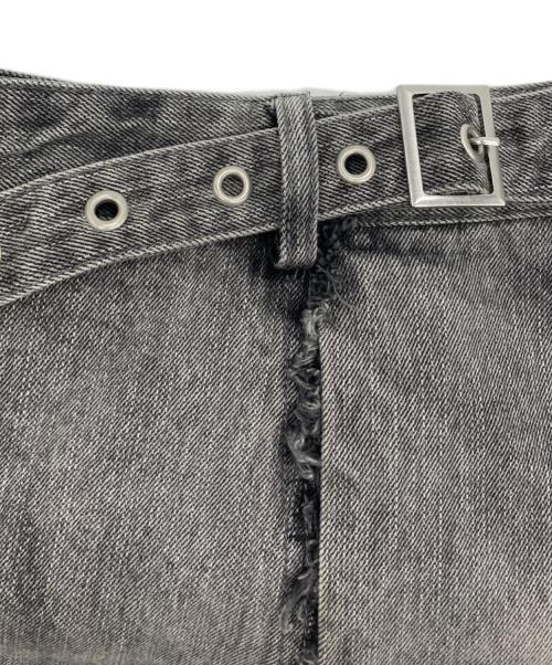 GRANCY（グランシー）GRANCY (グランシー) フリンジデザインデニムスカート グレー サイズ:Mの古着・服飾アイテム