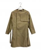 juhaユハ）の古着「ノーカラートレンチコート」｜ベージュ