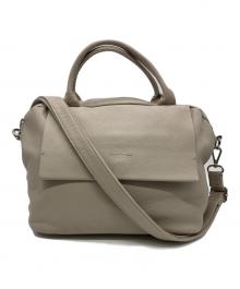 ear PAPILLONNER（イアパピヨネ）の古着「レザーフラップ2WAYバッグ Sサイズ」｜ベージュ