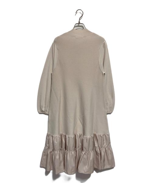 ANAYI（アナイ）ANAYI (アナイ) ニットタフタティアードワンピース ベージュ サイズ:38 未使用品の古着・服飾アイテム