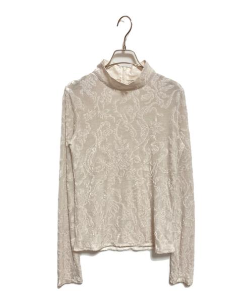 MURRAL（ミューラル）MURRAL (ミューラル) Snowflake jacquard velor top ベージュ サイズ:1の古着・服飾アイテム